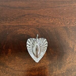 Waterford Double Sided Clear Cut Crystal Heart Pendant Valentines Day